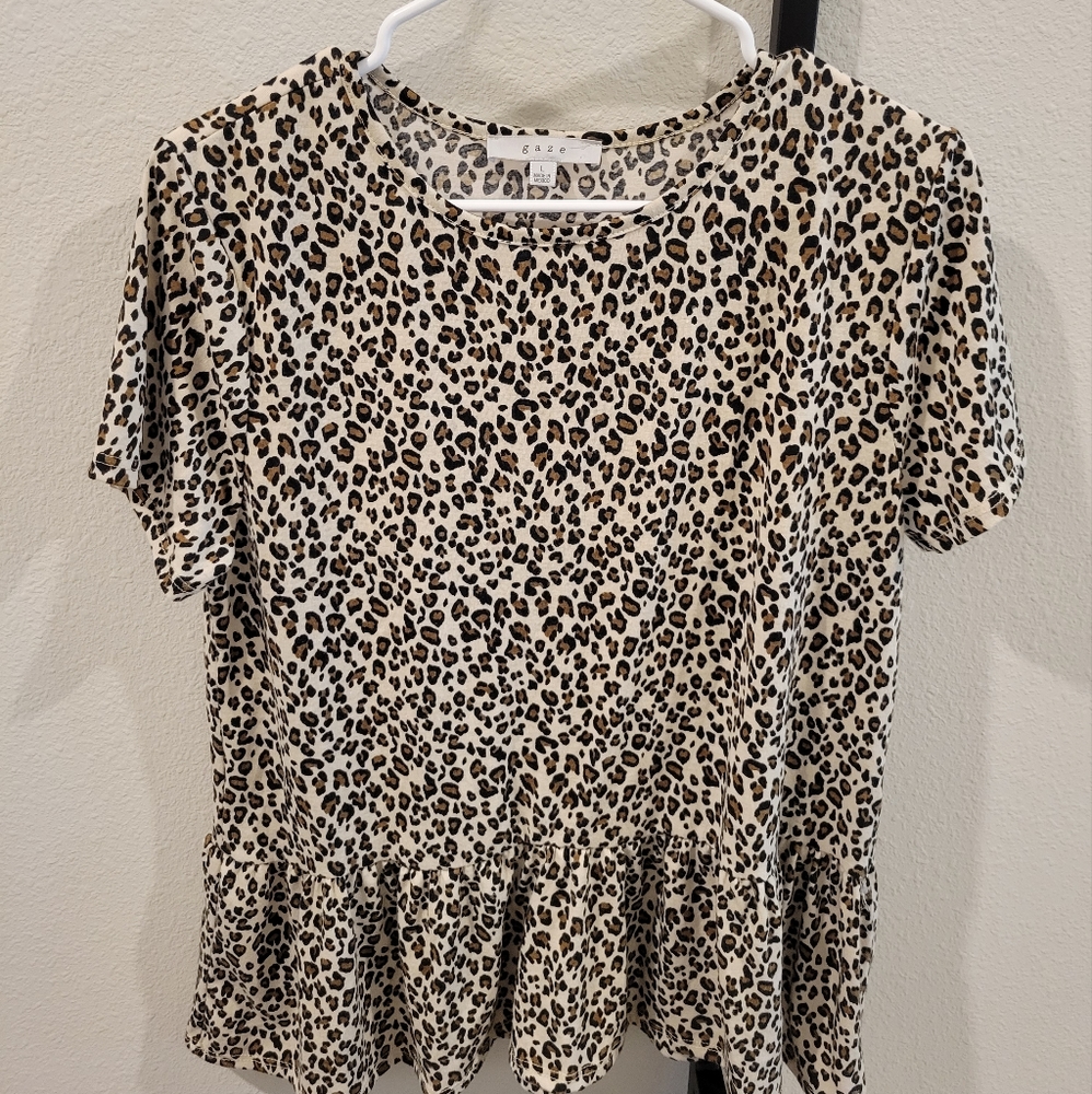 Leopard peplum top